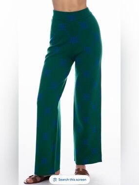 Ellandemm GREEN/ROYAL EE WIDE LEG PANTS large